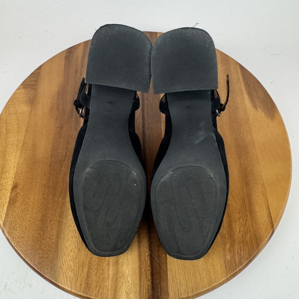 Womens Gentle Souls Lucinda Black Leather Ankle Strap Pumps Sandals Size 8.5 M - Picture 7 of 8